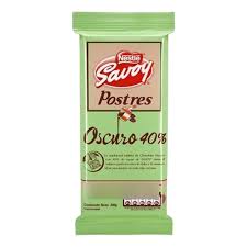 CHOCOLATE DE POSTRES SAVOY OSCURO 40% 200GR
