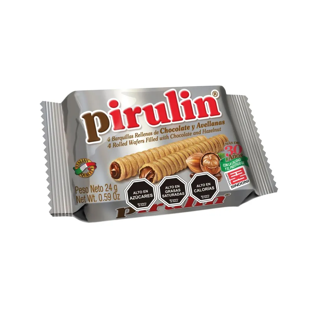 [CHOC015] Galleta Pirulin barquillo relleno chocolate avellana 24 g