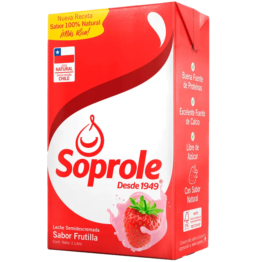 [P4447] LECHE SEMIDESCREMADA FRUTILLA 1 LT 