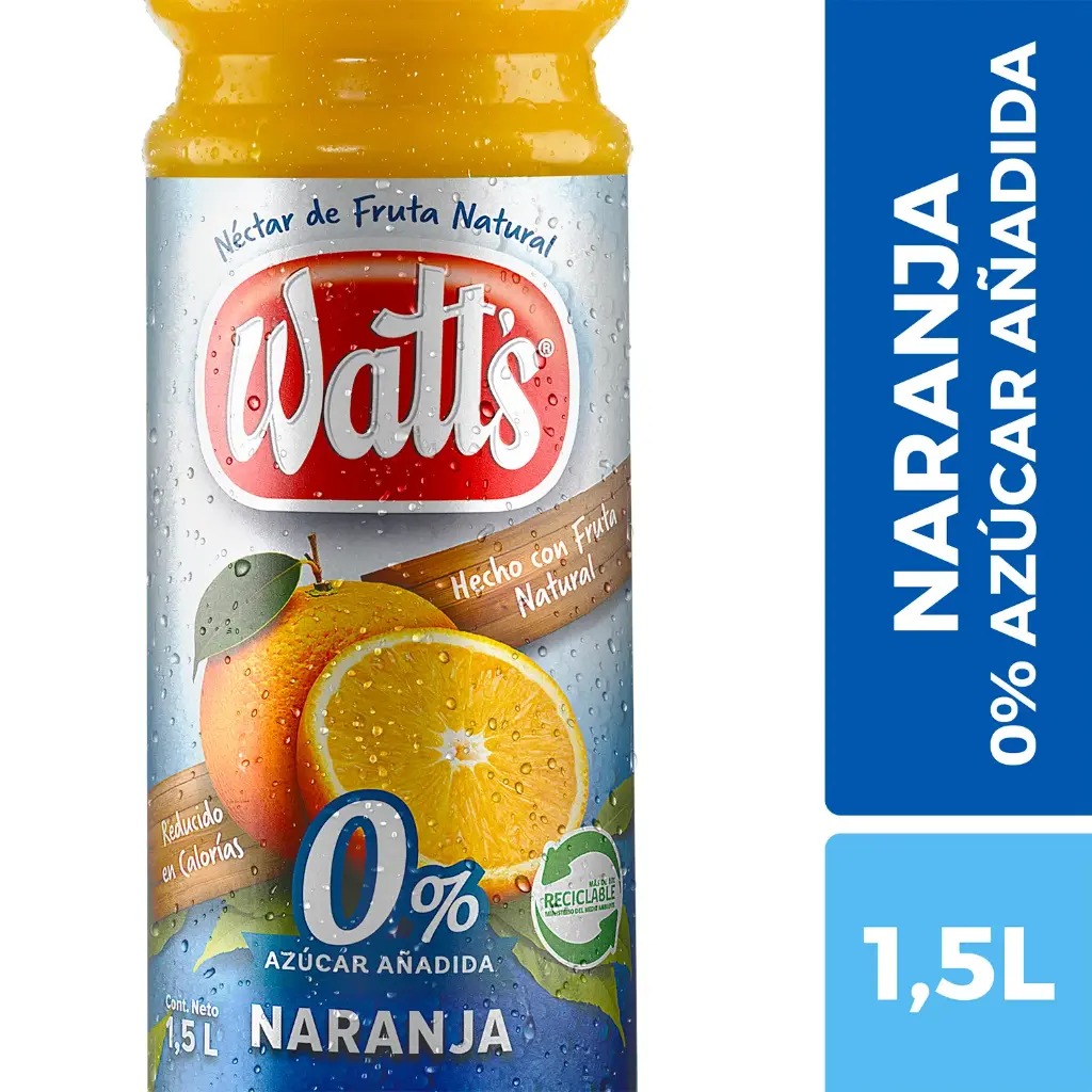 [P10024] Néctar Watt's Naranja Sin Azúcar Añadida 1.5 L