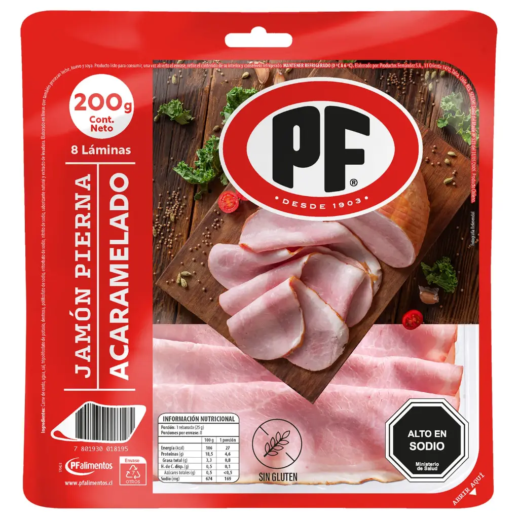 Jamón Pierna Acaramelado PF 200 g