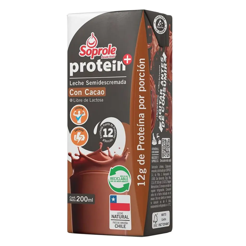 LECHE SEMIDESCREMADA PROTEIN CON CHOCOLATE 200 ML