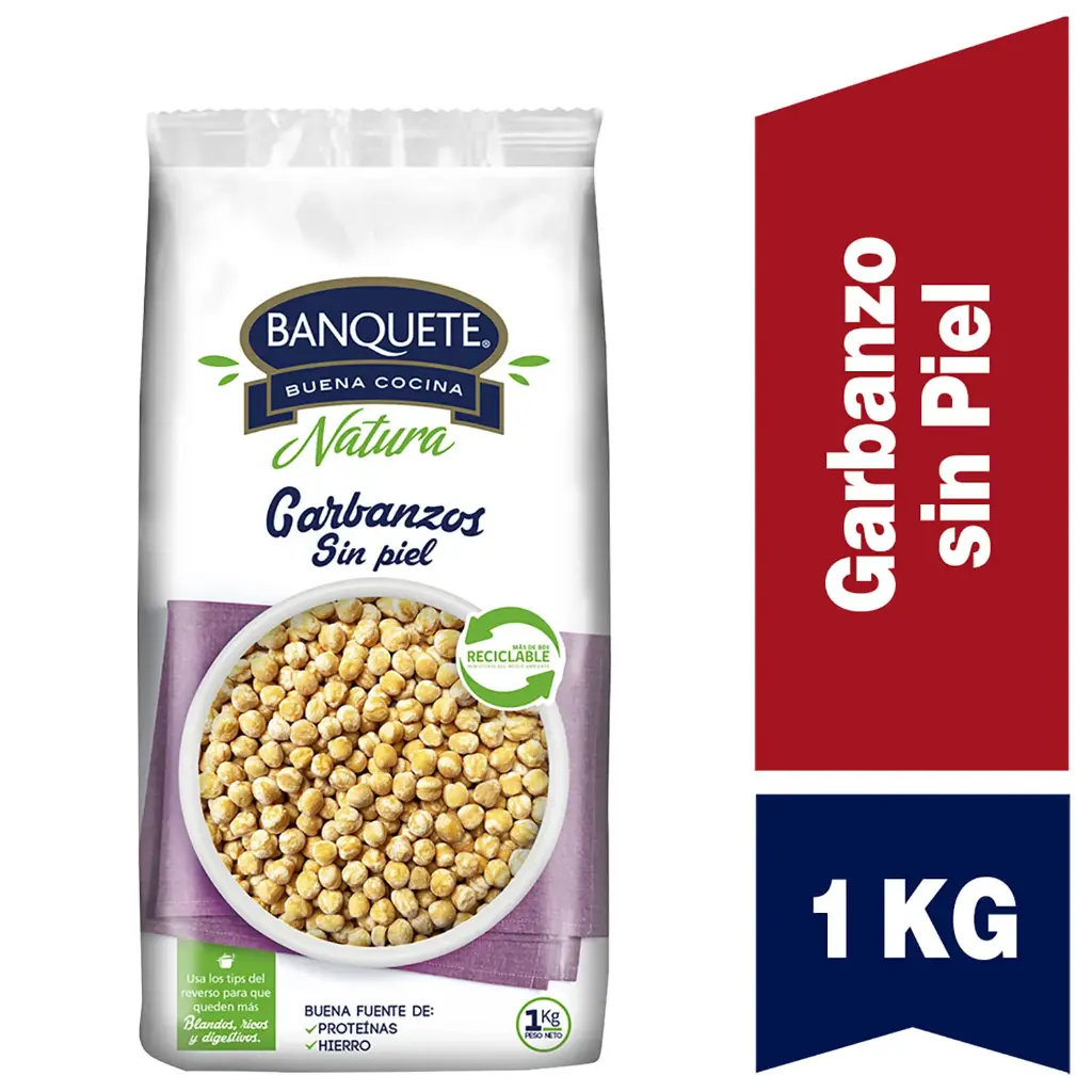 Garbanzos Banquete Medianos Sin Piel 1 kg 
