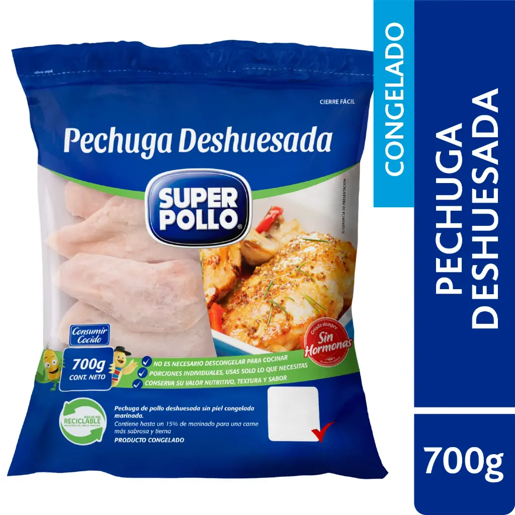 Pechuga de Pollo Deshuesada700 g 