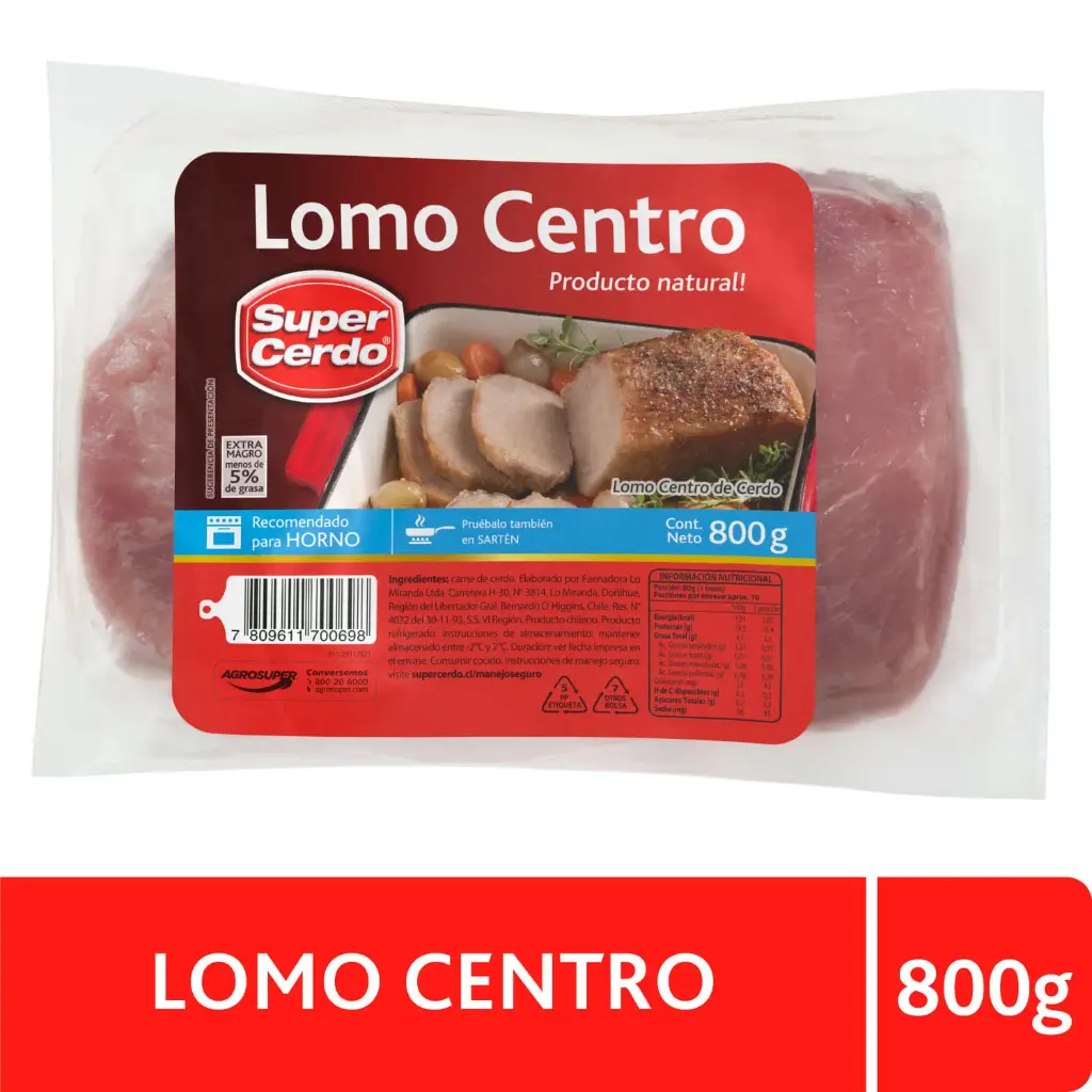 Lomo Centro Cerdo Super Cerdo 800 g