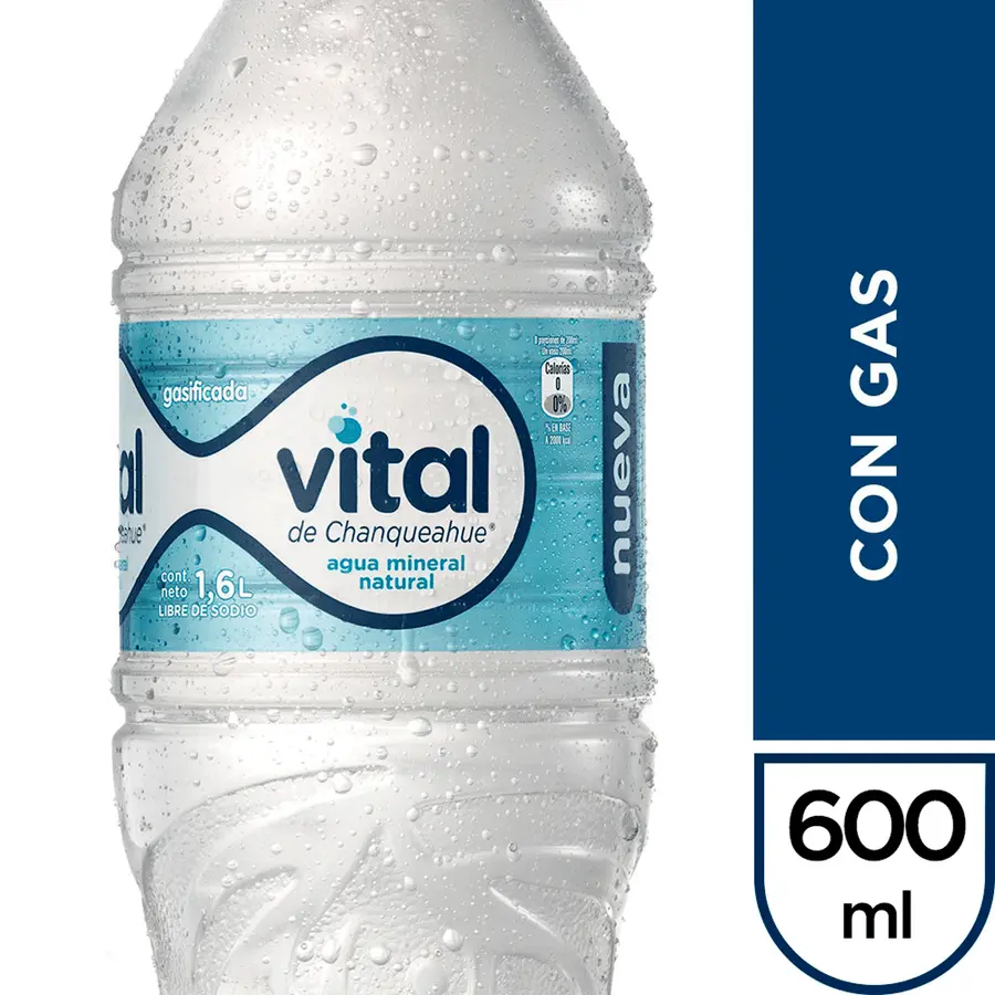 AGUA VITAL CON GAS 600 ML