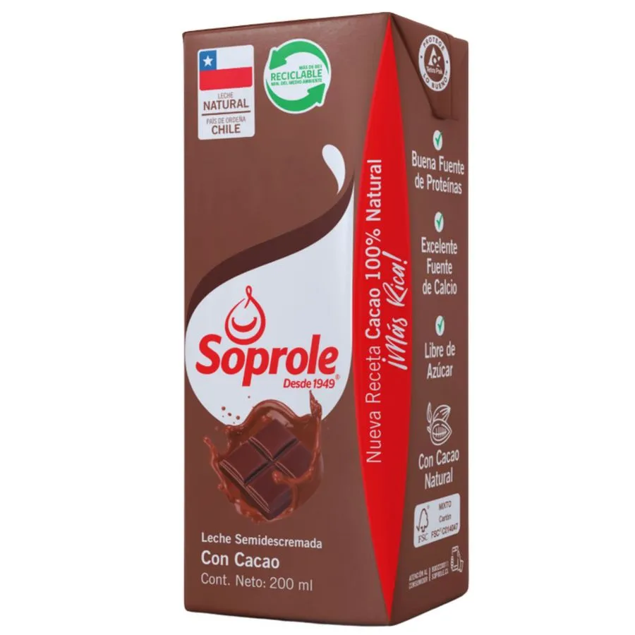🍫 Leche Chocolate Soprole 200 ml – Semidescremada