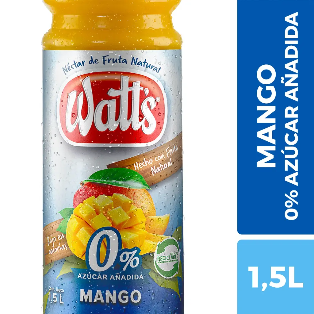 🥭Néctar Watt's Mango 0% Azúcar 1.5 L  