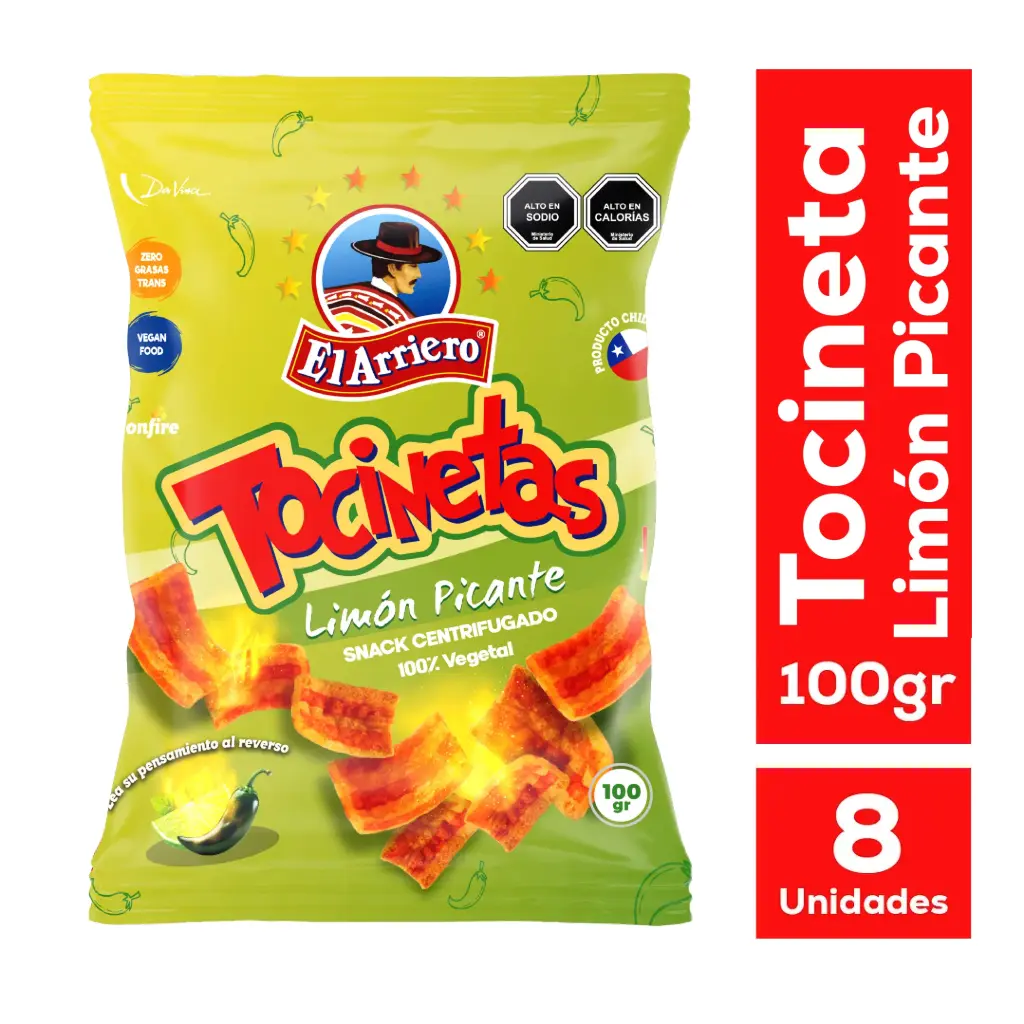 [P2091] 🥓 Tocineta Sabor Limón Picante El Arriero – 100 g 