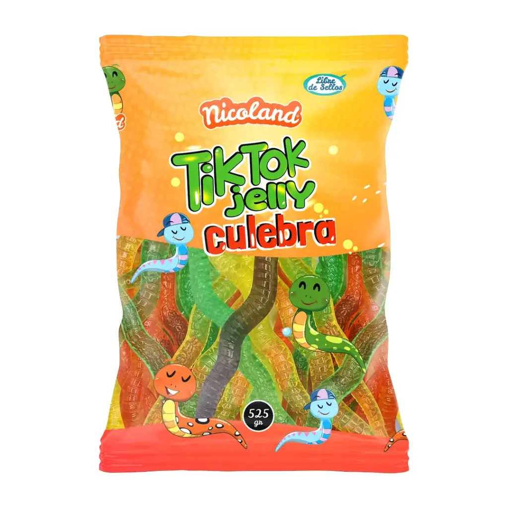 🍬 Nicoland TikTok Jelly Culebra – Bolsa 525 g 