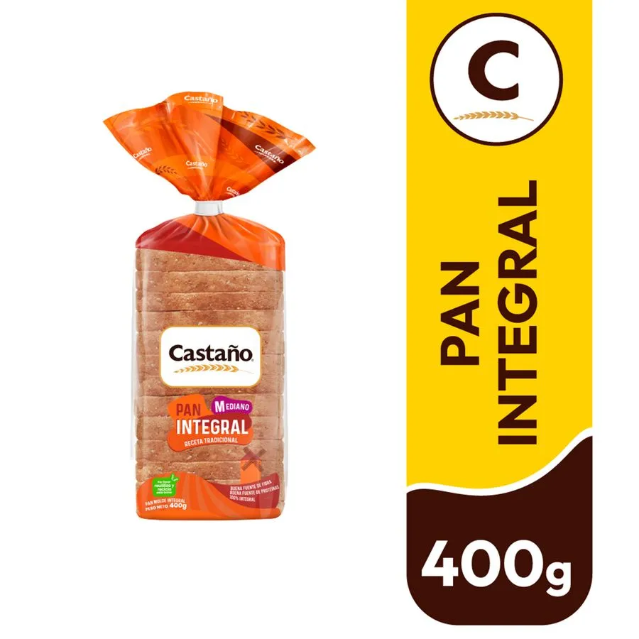 🍞 Pan Molde Integral Castaño Mediano 400 g
