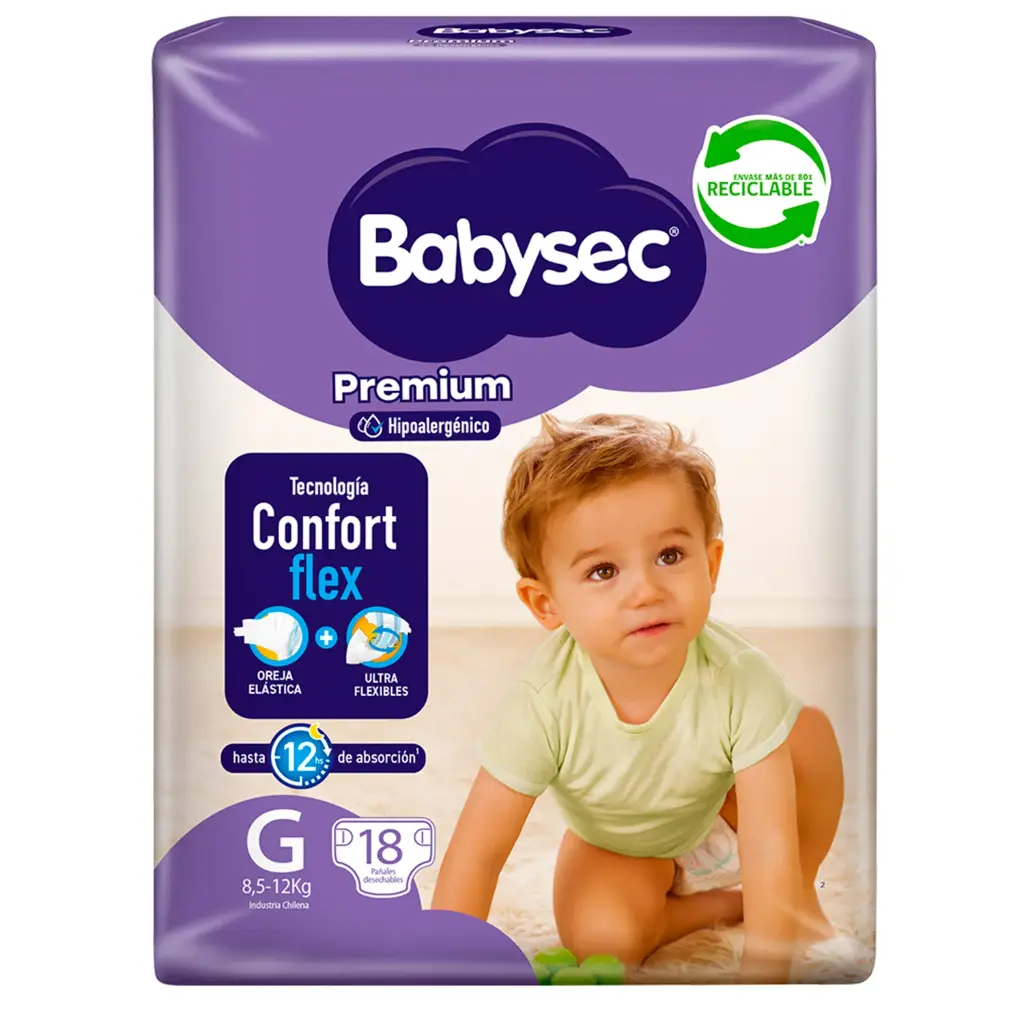 Babysec Premium Pañales Desechables Talla G (18 Unidades)