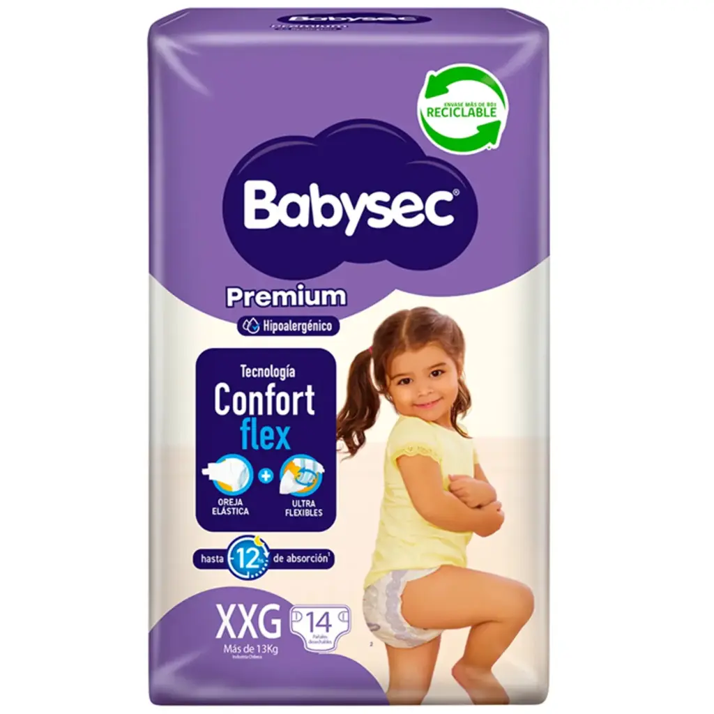 Babysec Premium Pañales Desechables Talla XXG (14 Unidades)