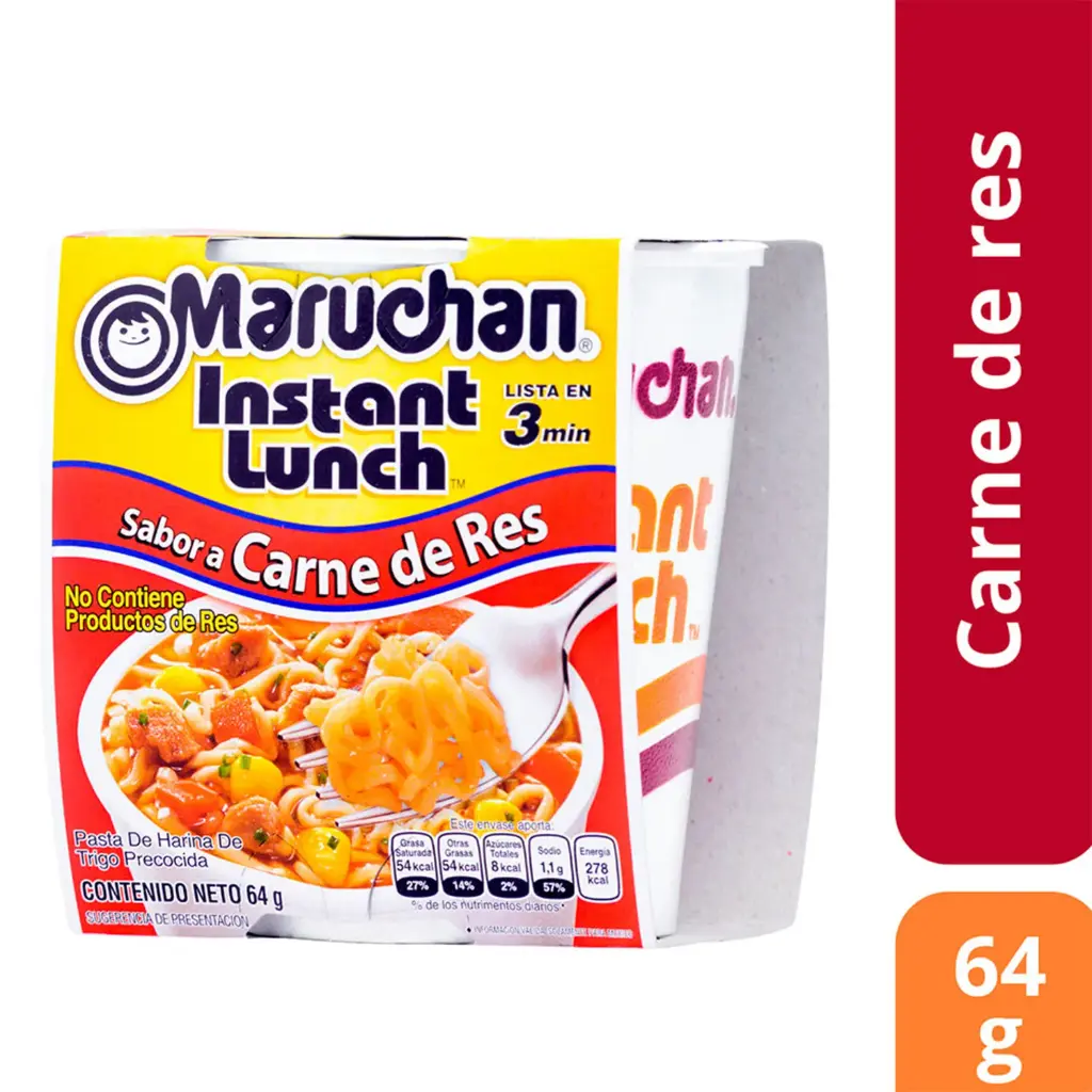 Maruchan Sopa Instantánea Sabor Carne de Res 64 g