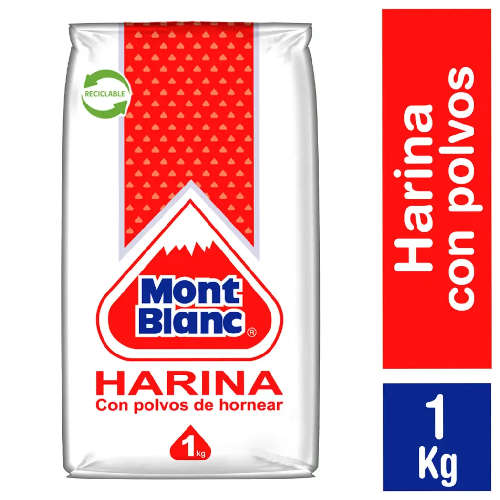Harina Mont Blanc con Polvos de Hornear 1 Kg