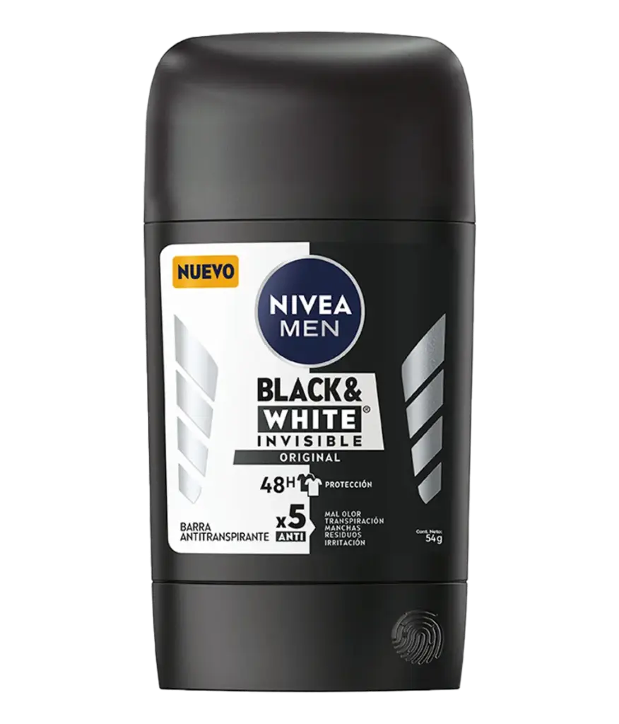 [P20015] 🖤🧼 Antitranspirante NIVEA MEN Black & White Invisible – Barra 50 ml